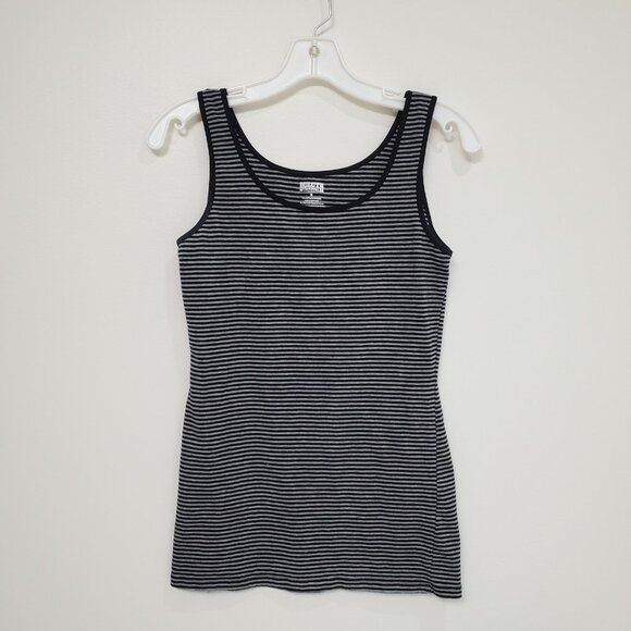 Duluth Trading Tank Black & Gray Striped Classic Womens Small No-Yank Utility - Picture 7 of 10